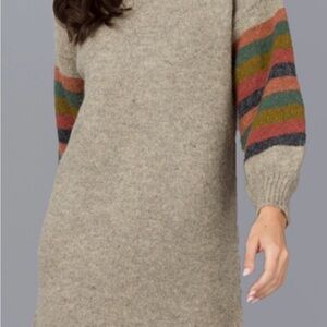 Lush Multicolor Striped Sleeve Knit Dress